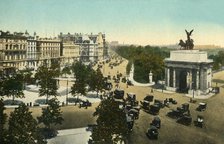 Piccadilly from Hyde Park Corner, London, c1915. Creator: Unknown.