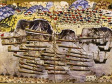 Barbarossa's fleet wintering in the French harbour of Toulon, 1543, Mid of 16th century. Artist: Nasuh, Matrakci (1480-c. 1564)