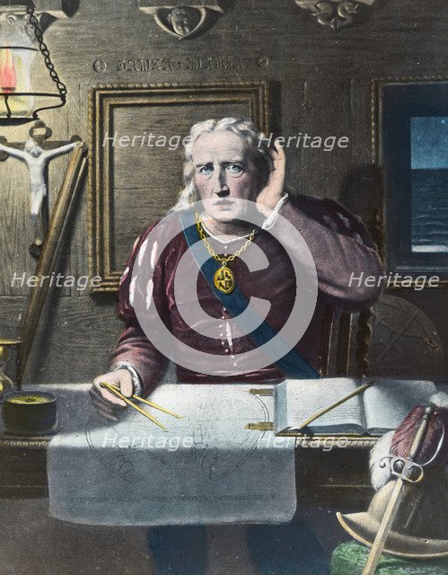 'Land! Land! Land!', Columbus arriving in America, 1492 (late 19th or early 20th century). Artist: Unknown