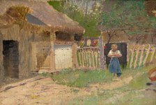 Girl in a Farmyard, 1880-1900. Creator: Ladislav Mednyanszky.