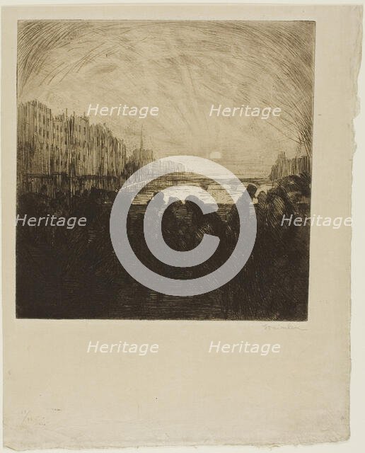 Effect of the setting sun, 763. Creator: Theophile Alexandre Steinlen.