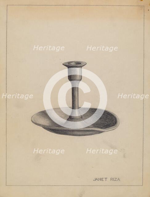 Candlestick, c. 1935. Creator: Janet Riza.