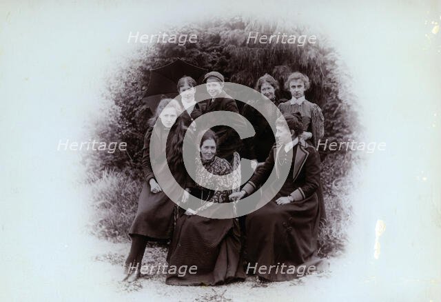 Group photo of people, 1900. Creator: Robert Augustus Henry L'Estrange.