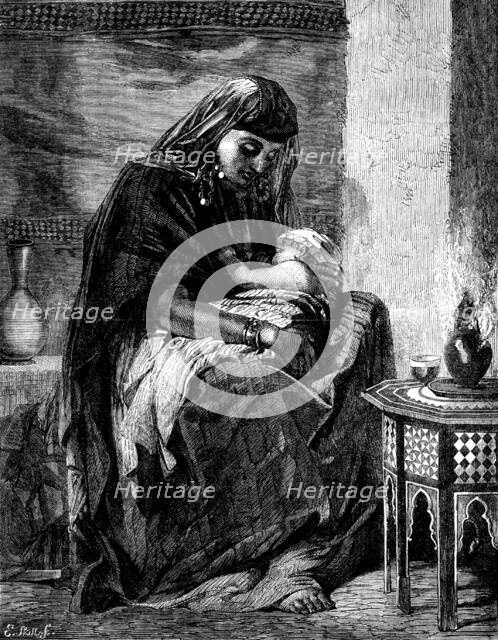 "The First-Born", by F. Goodall, A.R.A., in the International Exhibition, 1862.  Creator: E. Skill.