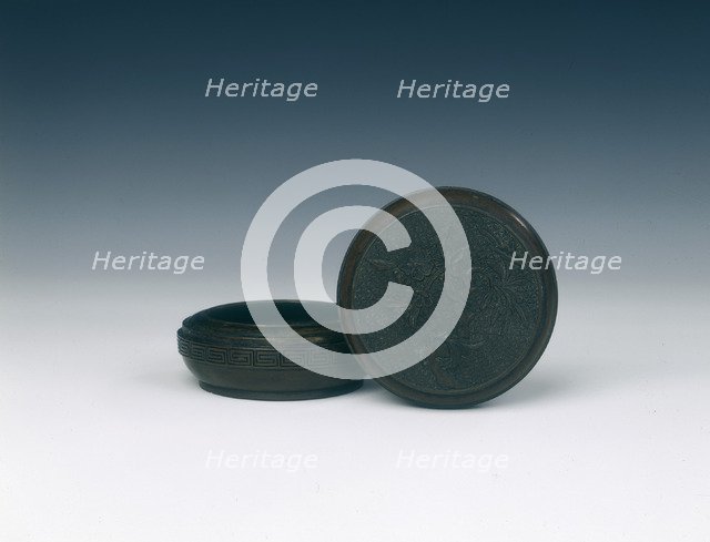 Circular copper incense box with prunus, Late Ming dynasty, China, early 17th century. Artist: Unknown