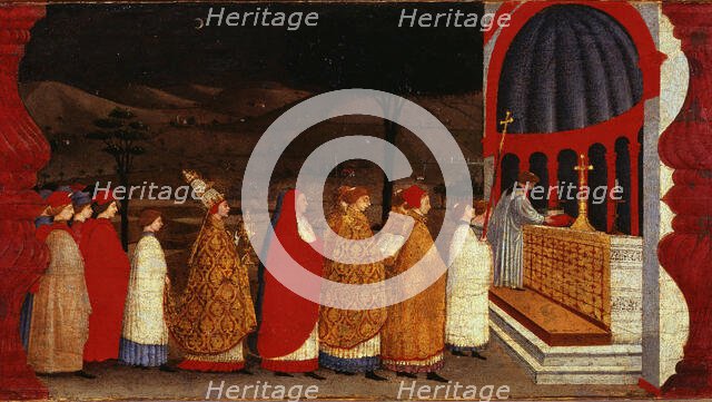 The Miracle of the Desecrated Host (Predella Panel for the church of Corpus Domini in..., 1465-1469. Creator: Uccello, Paolo (1397-1475).