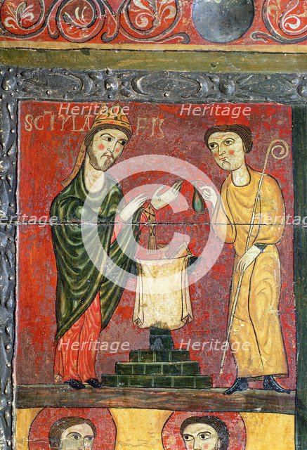Front of San Hilario de Vidra, detail of an Eucharistic celebration, from the parish of San Hilar…