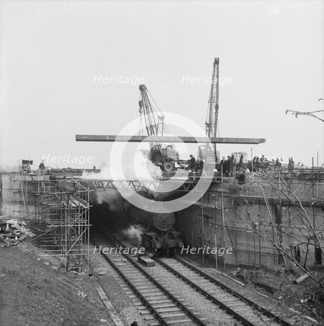 M6 Motorway, Acton Trussell and Bednall, South Staffordshire, Staffordshire, 06/03/1961. Creator: John Laing plc.