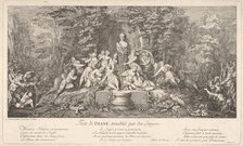 The festival of Diana, interrupted by satyrs (Feste de Diane, troublée par des Satyres..., ca. 1786. Creator: Claude Gillot.