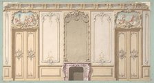 Elevation of a salon decorated in Louis XV style, 19th century. Creators: Jules-Edmond-Charles Lachaise, Eugène-Pierre Gourdet.