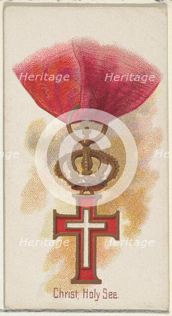 Christ, Holy See, from the World's Decorations series (N30) for Allen & Ginter Cigarettes,..., 1890. Creator: Allen & Ginter.