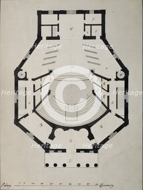 Downstairs Floor Plan. Artist: Quarenghi, Giacomo Antonio Domenico (1744-1817)