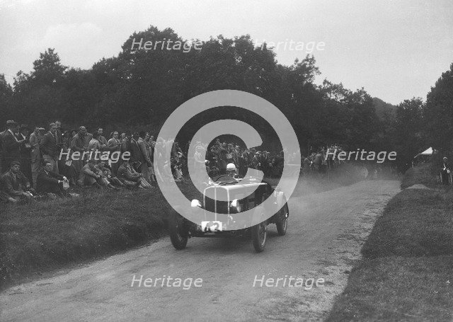 Rover Speed Twenty competing in the MAC Shelsley Walsh Speed Hill Climb, Worcestershire, 1935. Artist: Bill Brunell.