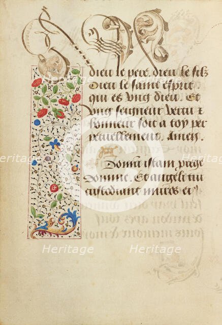 Decorated Text Page; Prayer Book of Charles the Bold, 1469. Creator: Unknown.