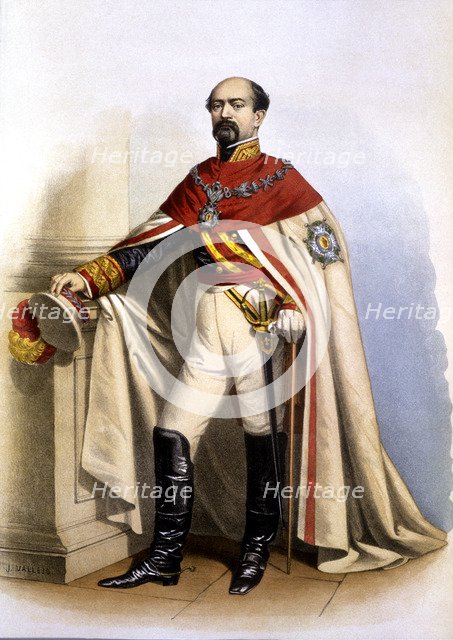 Knight Grand Cross of the Royal and Military Order of San Fernando, Spain, chromolithograph, 1865.