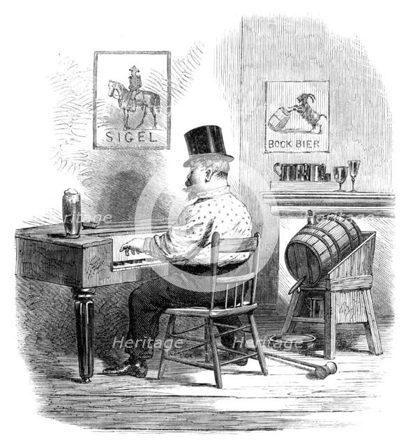 Sketches from New York: entertainment in a lager beer saloon, 1864. Creator: Unknown.