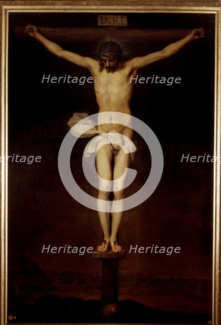 Crucified Christ', oil on canvas by Alonso Cano.