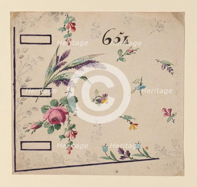 Design for a Waistcoat Corner, France, 1770-1810. Creator: Unknown.