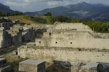 Partial view of the amphitheater ruins, ancient city of Salona, Solin, Croatia, 2018.  Creator: Unknown.
