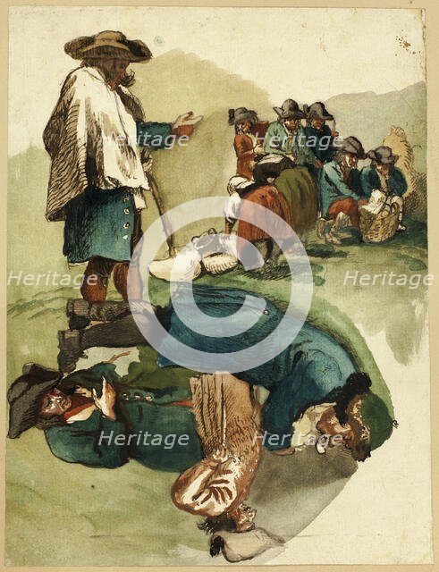 Sketches of Travelers, n.d. Creator: Unknown.