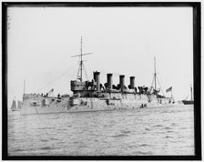 U.S. Battleship Columbia i.e. protected cruiser Columbia, between 1894 and 1899. Creator: Edward H Hart.