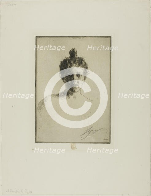 Mrs. Runeberg, 1900. Creator: Anders Leonard Zorn.