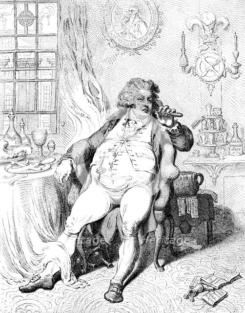 'A Voluptuary Under the Horrors of Digestion', 1792.Artist: James Gillray