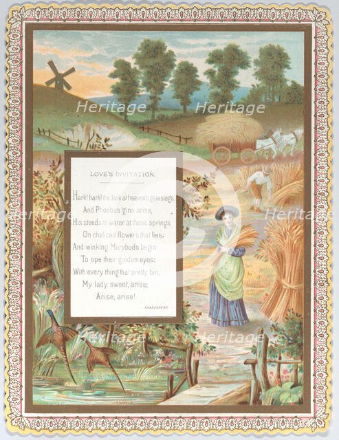 Valentine, ca. 1875. Creator: Catherine Greenaway.