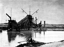 The Opening of the Baltic Canal: a floating dredge employed in deepening the canal, 1895. Creator: Unknown.