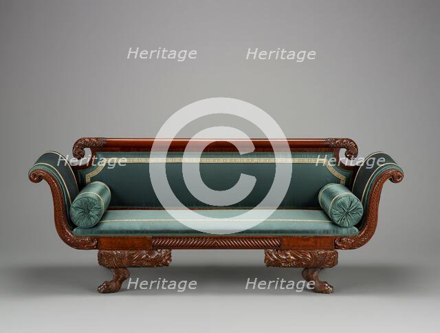 "Grecian" sofa, about 1825-1835. Creator: Unknown.