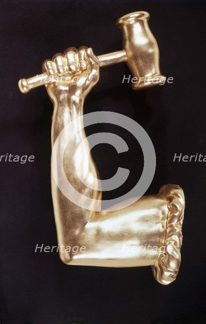 Goldbeaters' shop sign, 18th century. Artist: Unknown