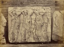 Athens - sculptural fragment, Parthenon frieze, 1865. Creator: Konstantinos Dimitriou.