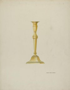 Brass Candlestick, c. 1937. Creator: Harry Mann Waddell.