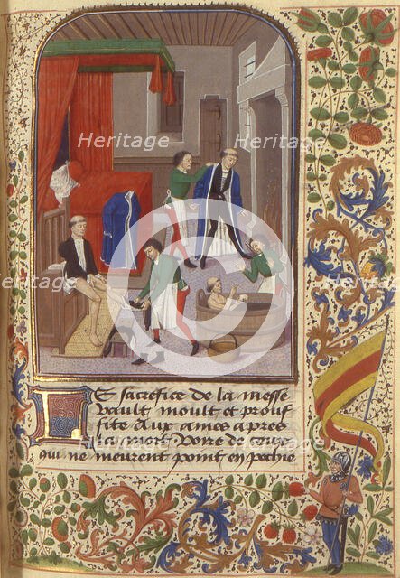 Miniature from Dialogue de saint Grégoire (Français 911), 15th century. Creator: Anonymous master.