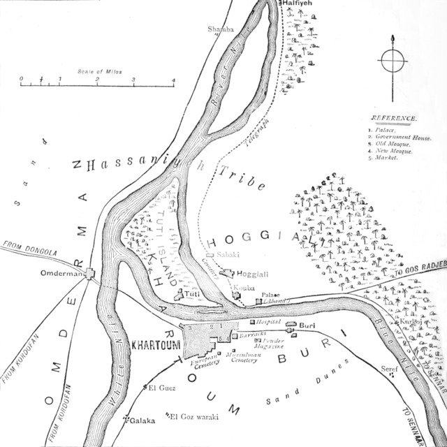'Map of Khartoum and Vicinity', c1885. Artist: Unknown.