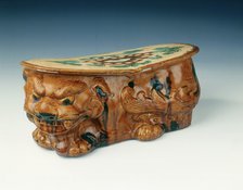 Cizhou-type sancai tiger pillow, Jin dynasty, China, 12th century. Artist: Unknown