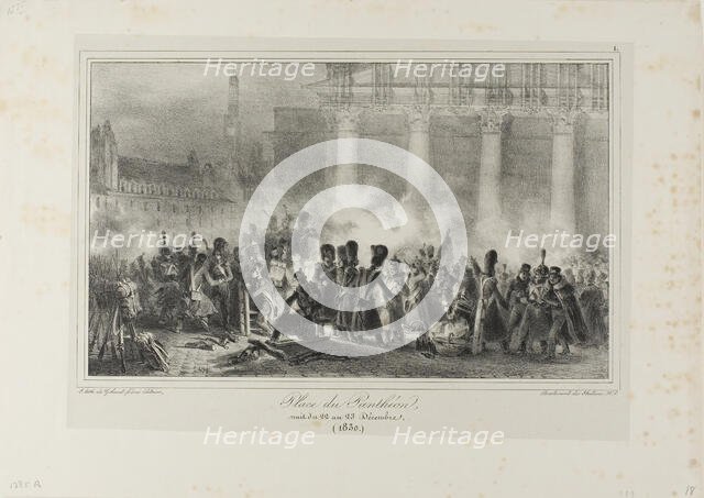 Place du Pantheon, Night of December 22 to 23, 1830, 1831. Creator: Auguste Raffet.