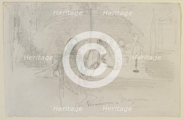 Brasserie à Mayence, 1858. Creator: James Abbott McNeill Whistler.