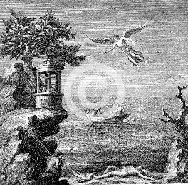 Death of Icarus, 18th century engraving. Artist: Unknown