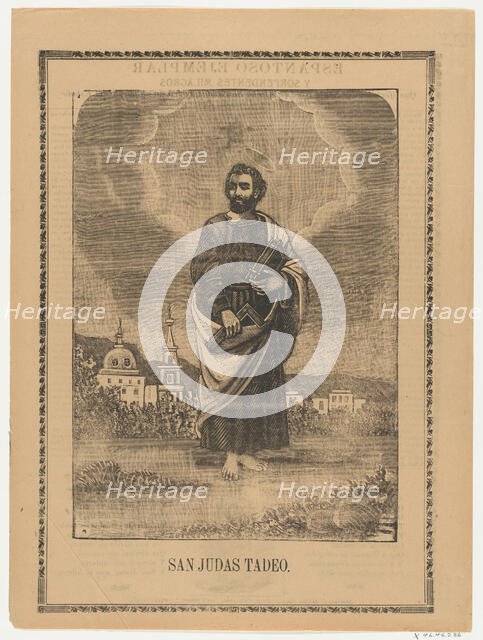 Broadsheet depicting Saint Judas Thaddeus, 1905. Creator: Anon.