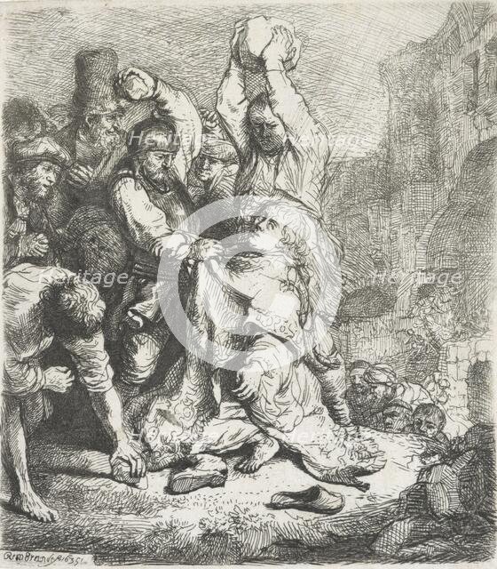 The stoning of St Stephen, 1635, Netherlands. Creator: Rembrandt Harmensz van Rijn.