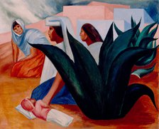 Mexican Pueblo, 1932. Creator: Jose Clemente Orozco.