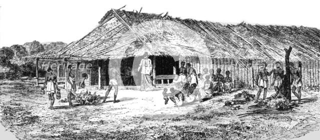 'House of the Caboceer of MBO-GE-LAH; An Excursion in Dahomey', 1871. Creator: J. Alfred Skertchly.