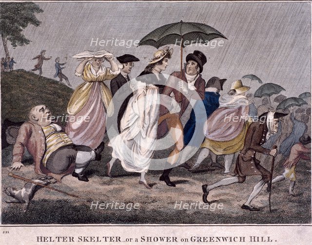 'Helter Skelter - or a shower on Greenwich Hill', London, 1798. Artist: Anon