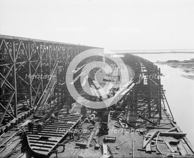 City of Cleveland, Steamer #168 on the ways, 1907. Creator: Unknown.