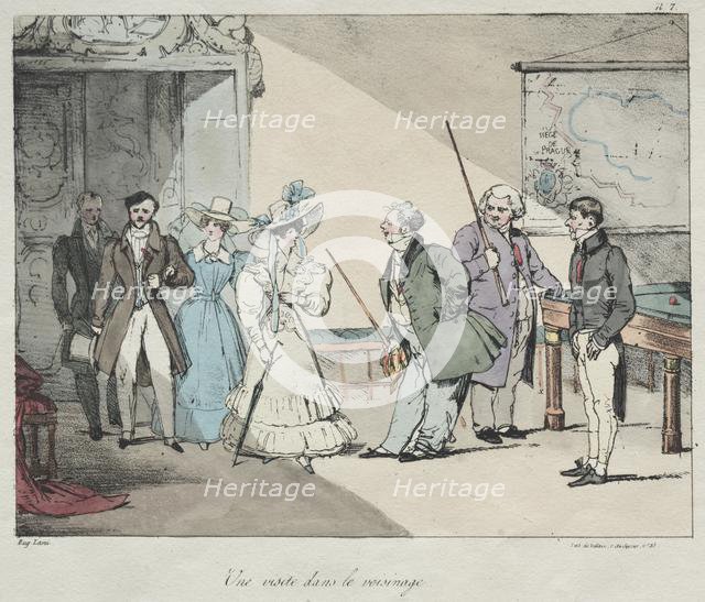 Life of the Chateau: A Visit in the Neighborhood, 1828. Creator: Eugène Louis Lami (French, 1800-1890).