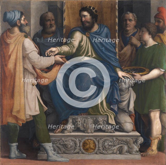 Justice of Philip II of Macedon. (Filippo il Macedone restituisce il denaro a Macheta), c1550-1560. Creator: Campi, Giulio (1507-1573).