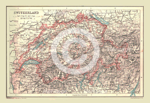 Map of Switzerland, 1902. Creator: Unknown.