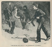 'The Roughs Had Fled At The Appearance of Peterson', 1892. Artist: Sidney E Paget.