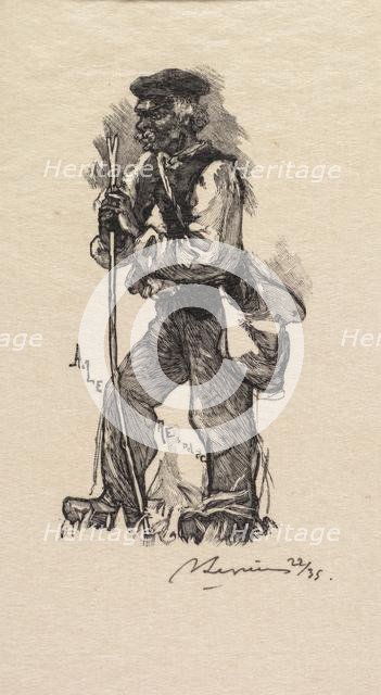 Fontainebleau Forest: Serpent Merchant (La Forêt de Fontainebleau: Le chasseur de serpents), 1890. Creator: Auguste Louis Lepère (French, 1849-1918); A. Desmoulins, Published in Revue Illustrée, 1887-90.